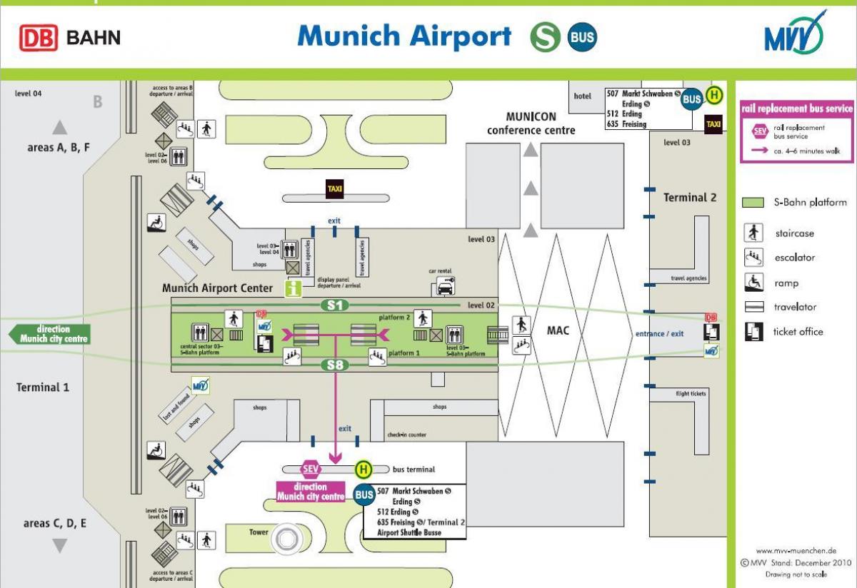 Flughafen München terminal 2-map - Muc terminal 2 Karte (Bayern