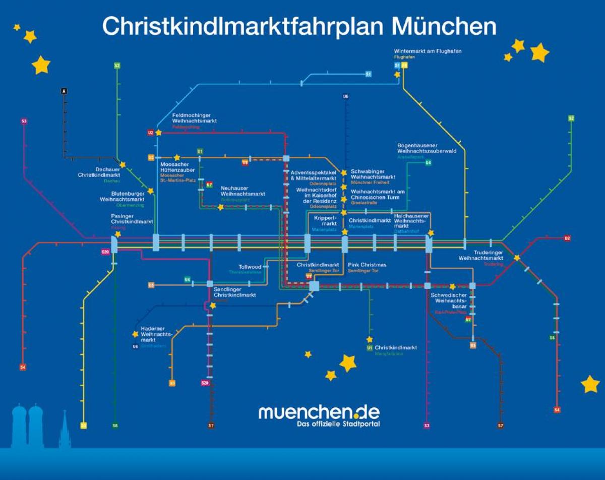 Karte von München Weihnachtsmärkte