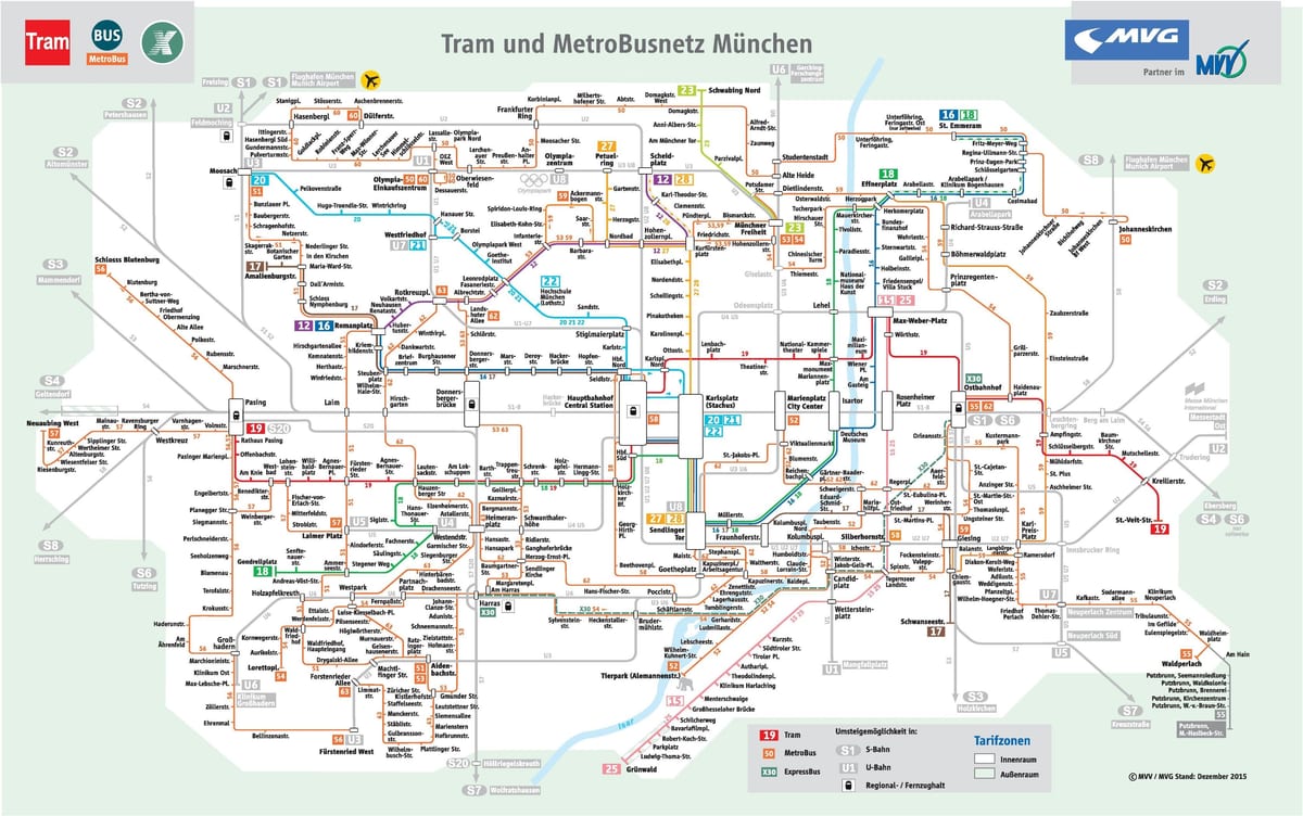 Karte von munich bus