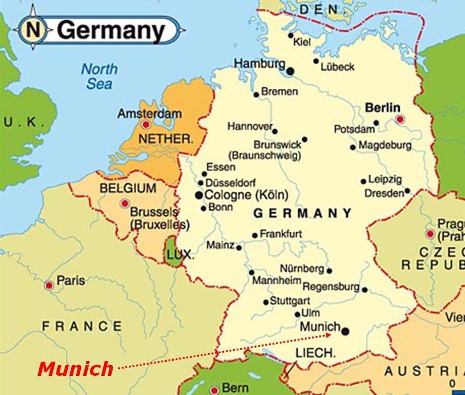 Stadtplan von München, Europa