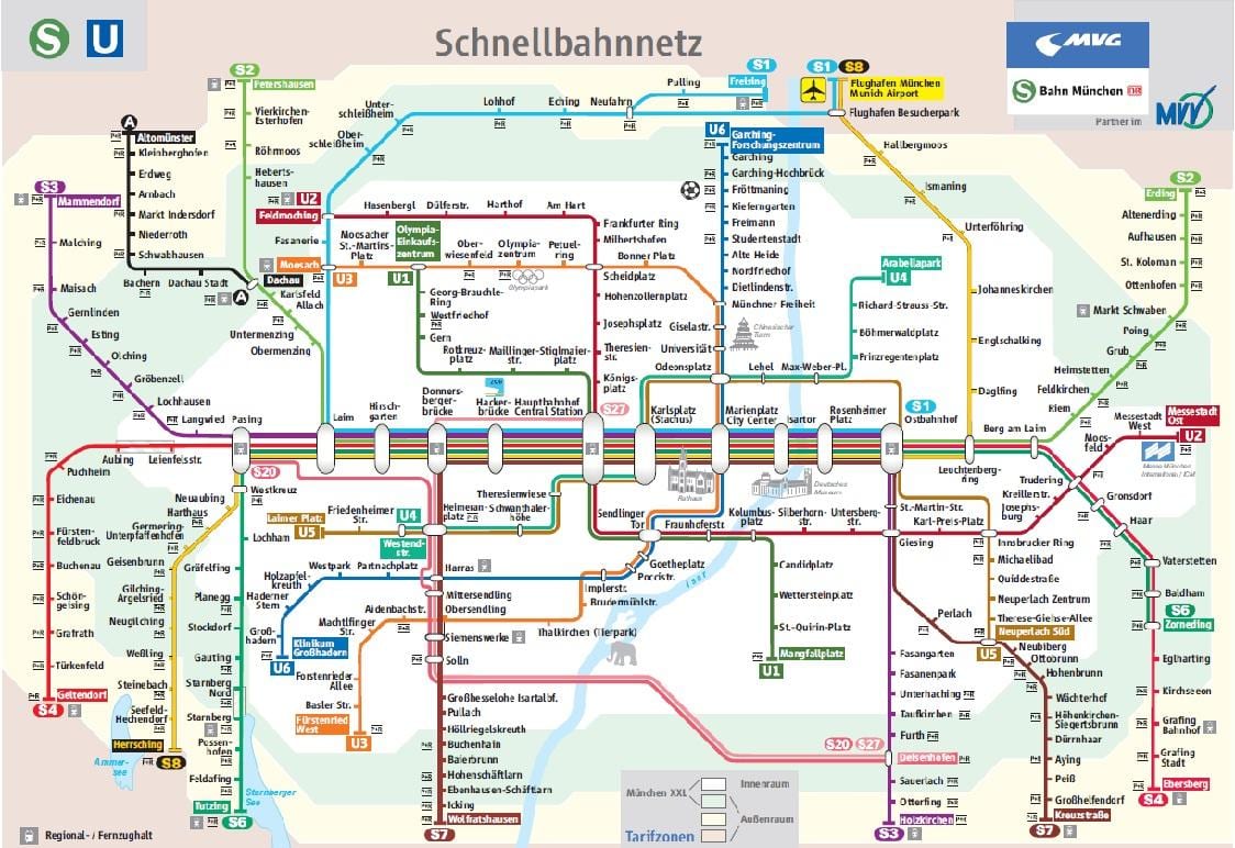 München s1 Zug Karte
