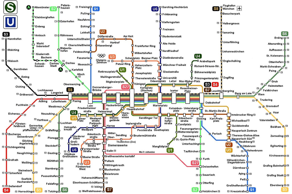 München s8 Zug Karte