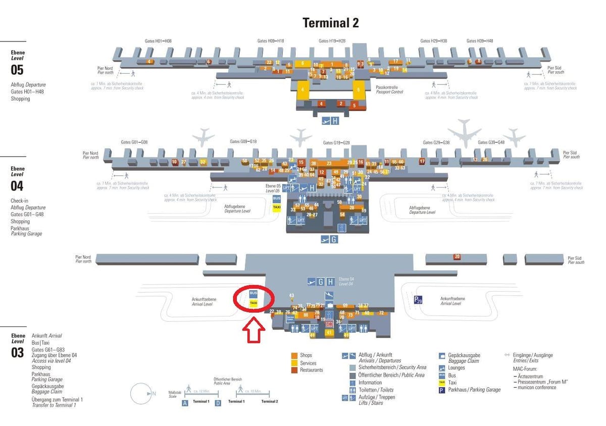 Stadtplan von München, terminal 2 