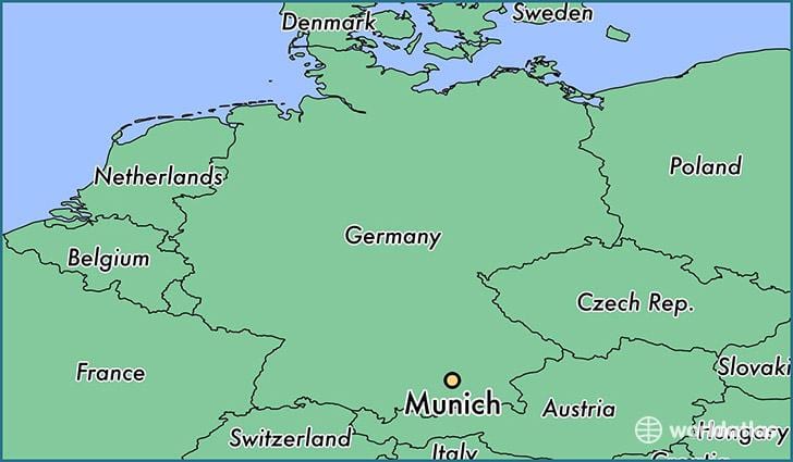 München in Welt-Karte