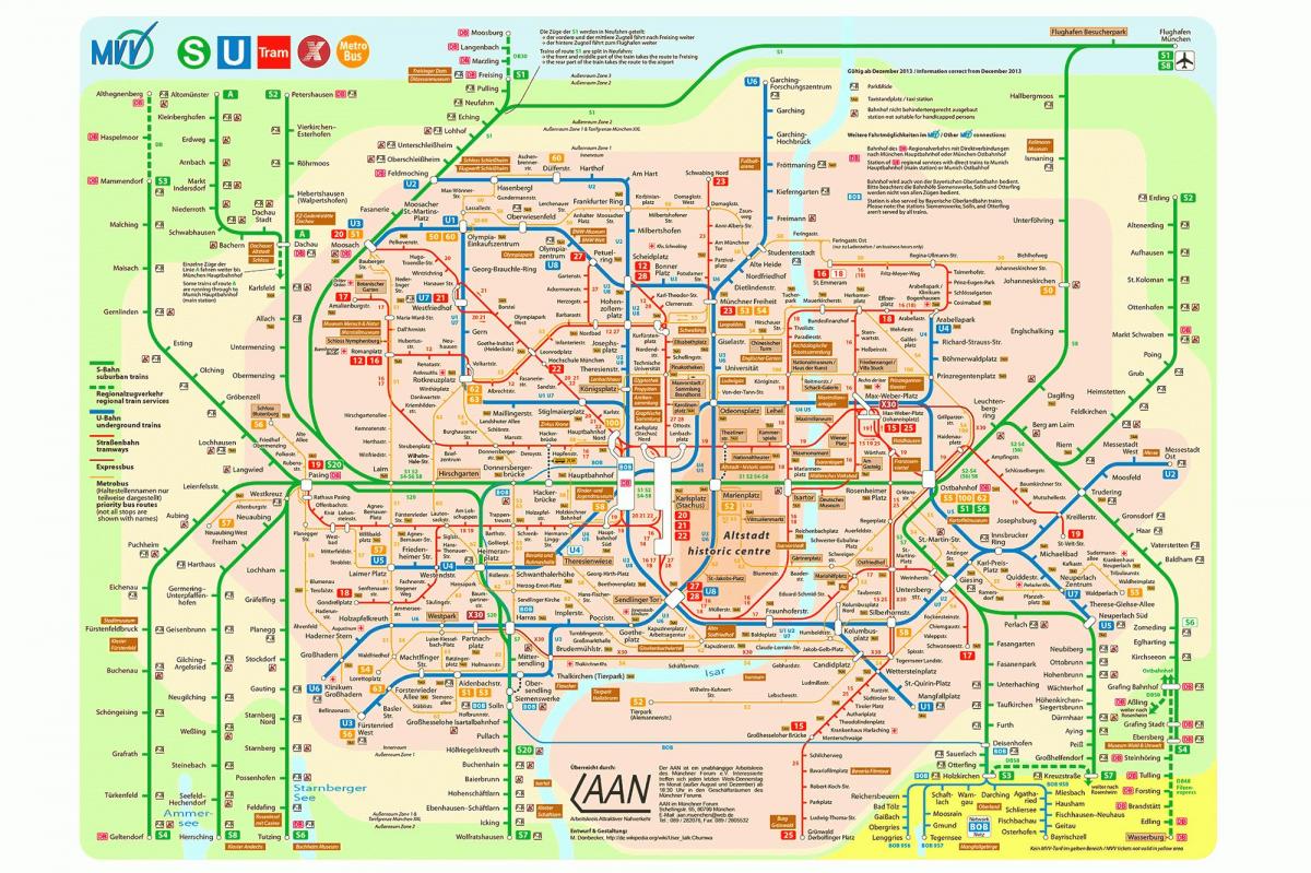 München öffentliche Verkehrsmittel Landkarte