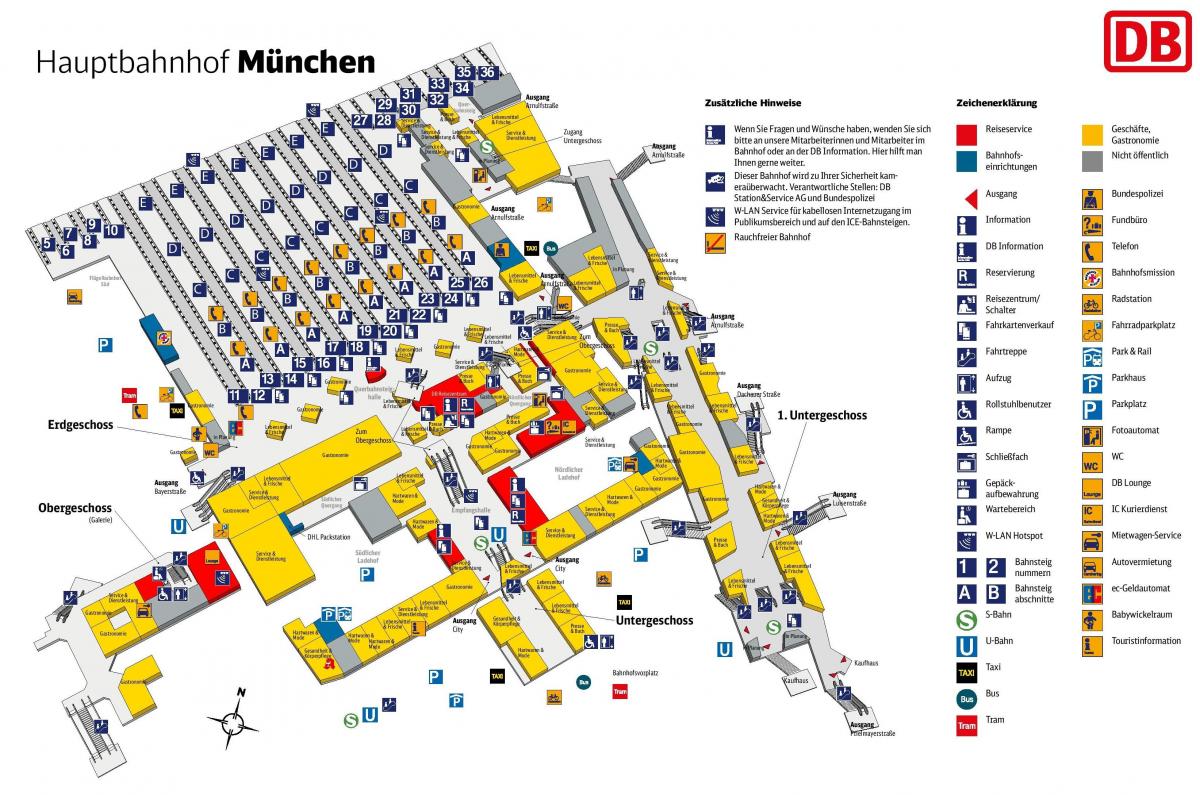Karte von München hbf Bahnhof