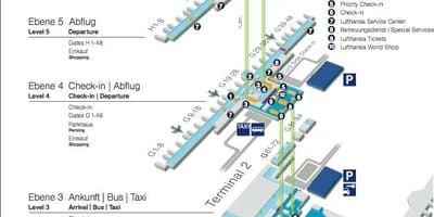 Karte von Flughafen München lufthansa