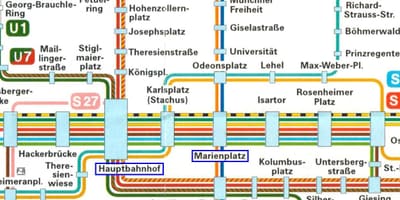 Karte von München hauptbahnhof
