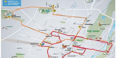 Stadtplan von München, hop on hop off