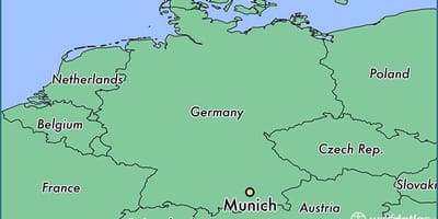 München in Welt-Karte