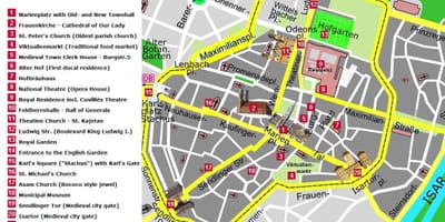 München Karte Attraktionen